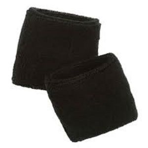 Black Sweatband Athletic Wristband For Sports